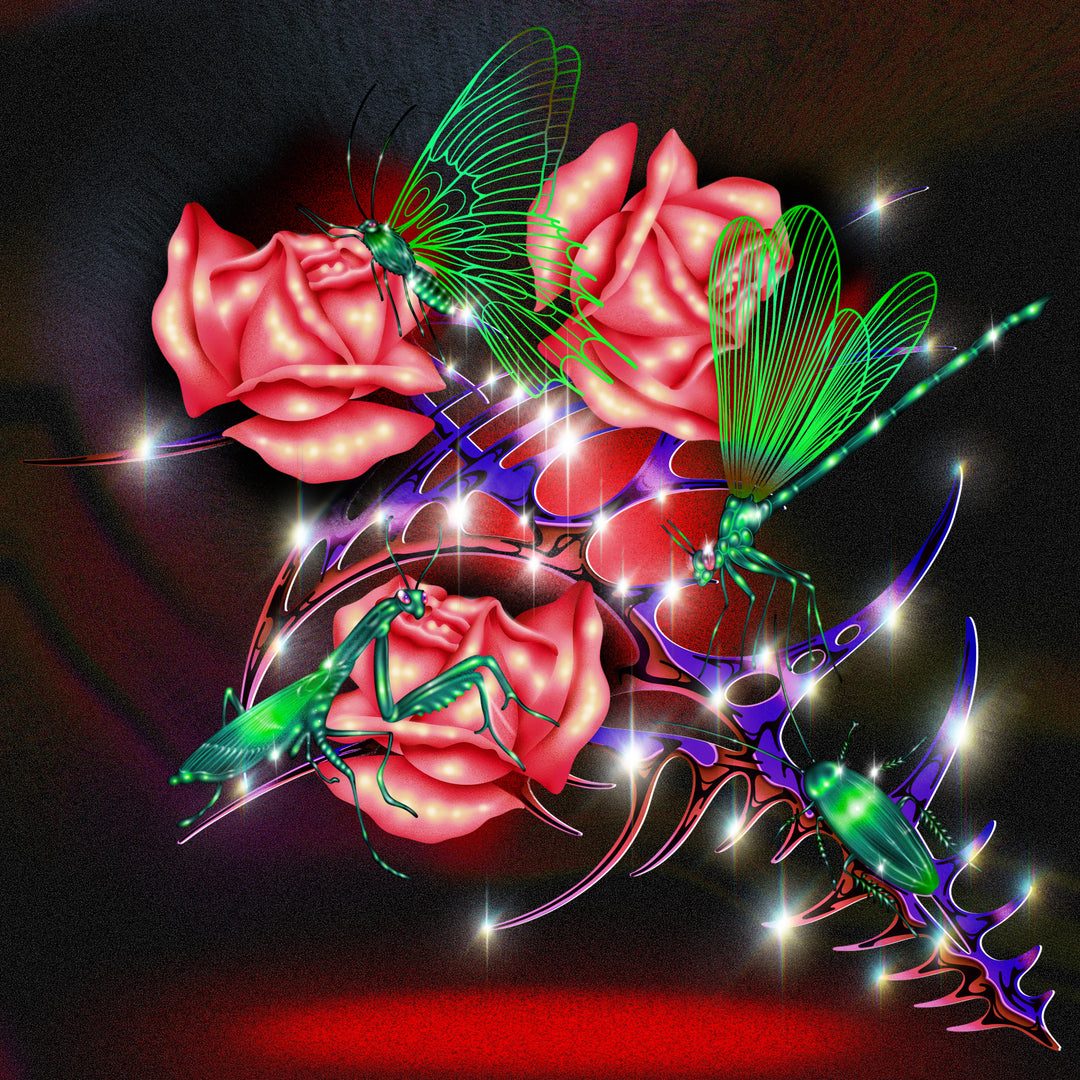 Gully Boys Album Cover with roses and dragonlies