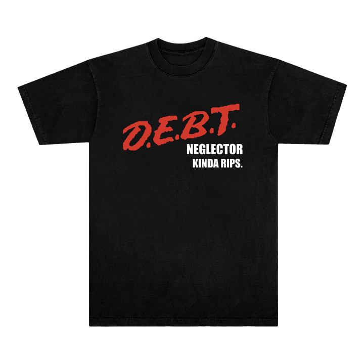 D.E.B.T.  Neglector Kinda Rips Black Tshirt