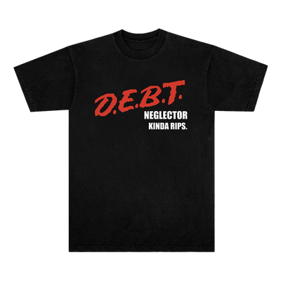 D.E.B.T.  Neglector Kinda Rips Black Tshirt