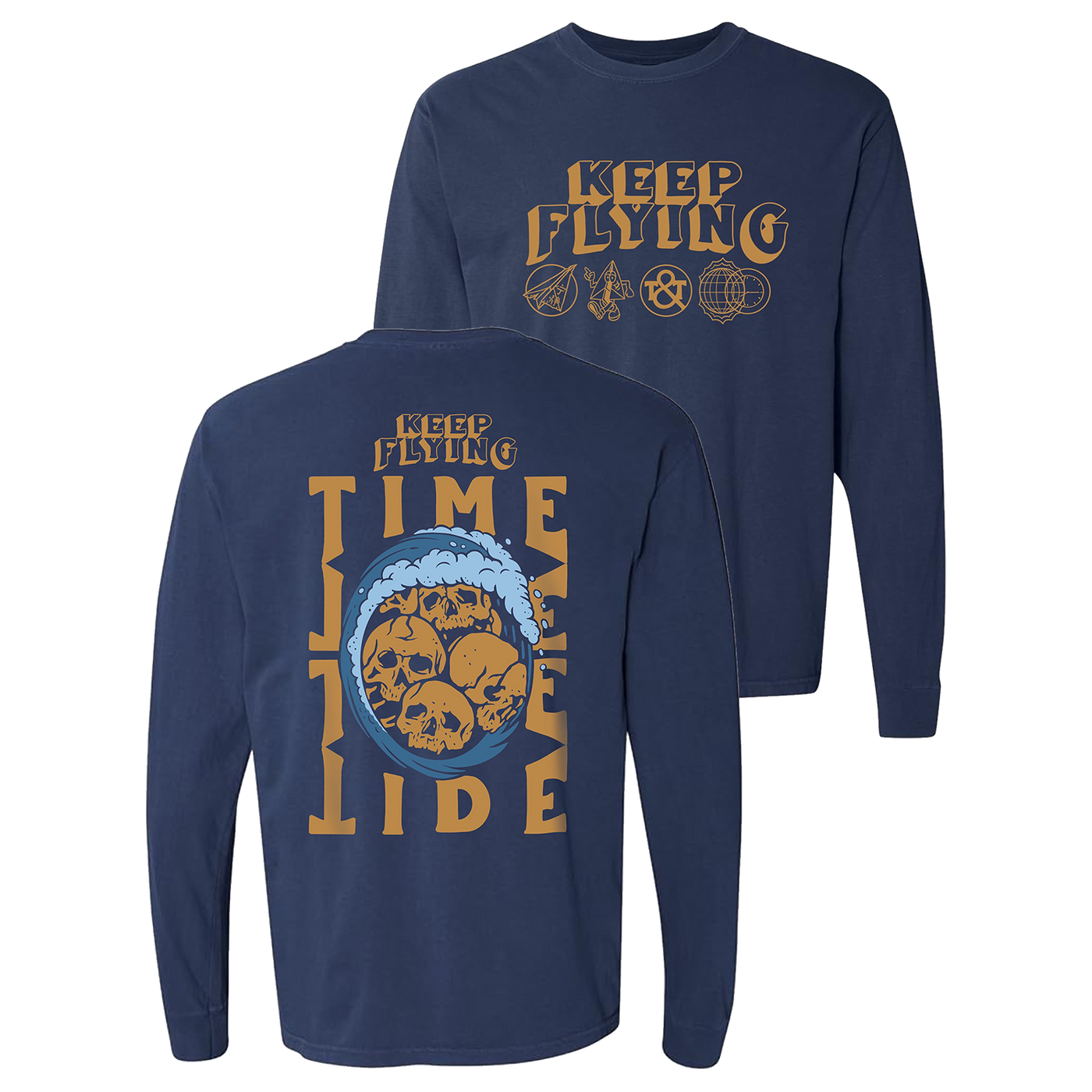 Keep Flying Time and Tide Navy Blue Long Sleeve