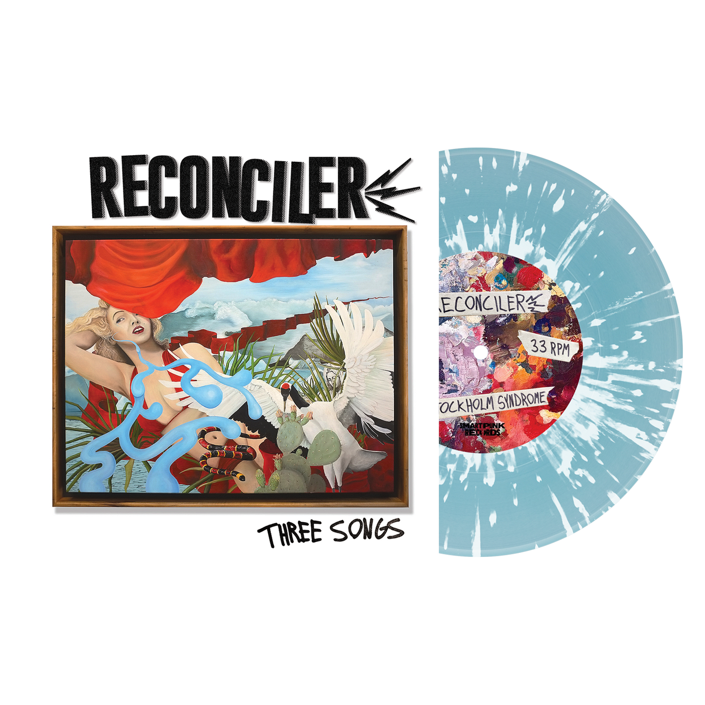 Reconciler 3 songs, blue with white splatter