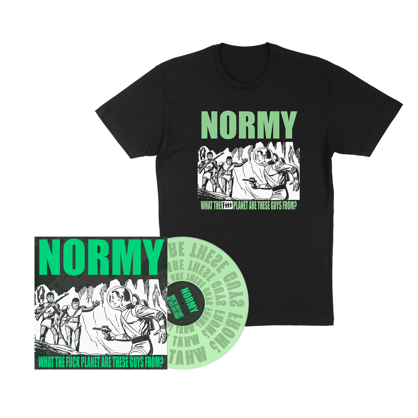 NORMY - What The Fuck Planet Are These Guys From? LP + Shirt